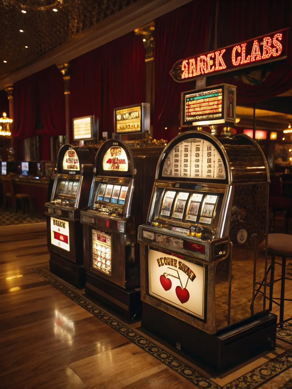 A vibrant image showcasing a variety of slot machine games with different themes and bonus features, set against a backdrop of a luxurious casino interior, emphasizing the excitement and variety of casino games available on Pin8.